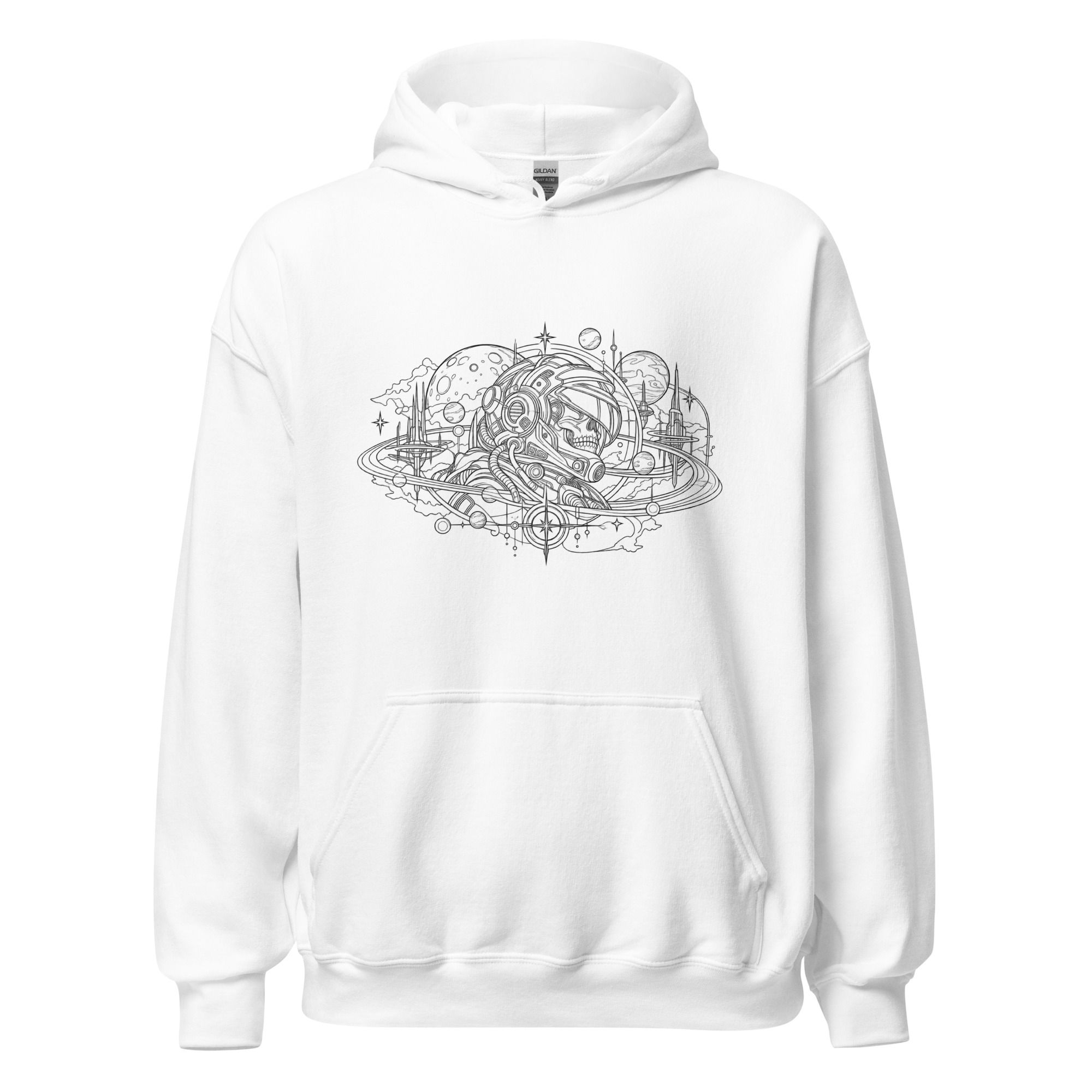 Skull Space Pilot Colour In Hoodie