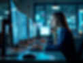 A-cybersecurity-professional-analyzing-network-data-on-multiple-screens-in-a-modern-office