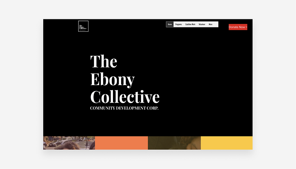 The Ebony Collective nonprofit website.