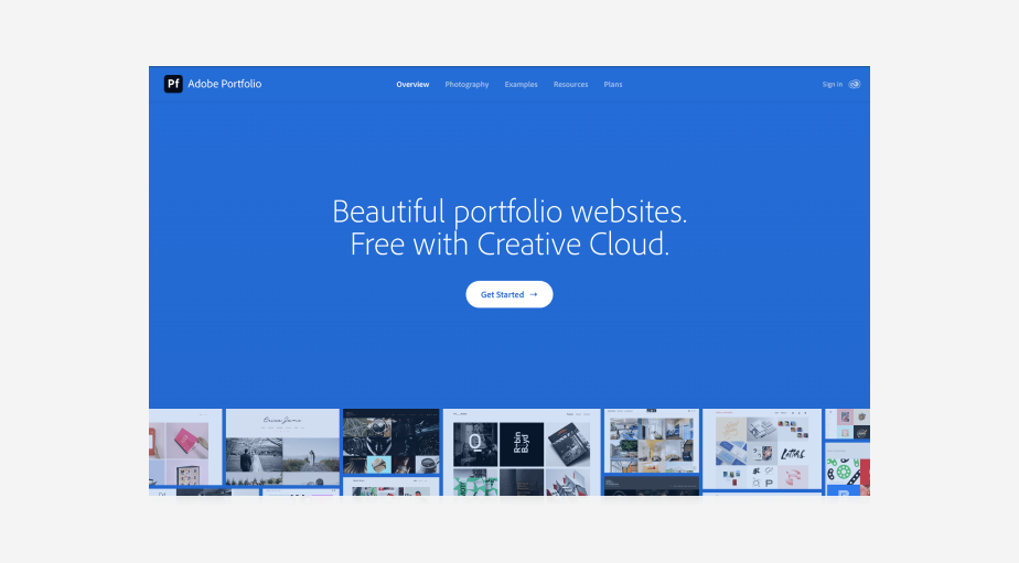 Adobe Portfolio is the best website builder for photographers who are Creative Cloud users