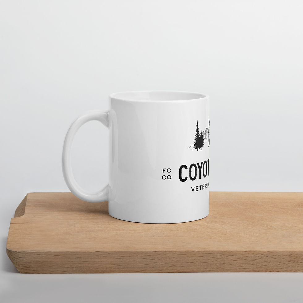 Thumbnail: Coyote Ridge Vet Clinic mug sitting on a table