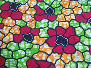TI-8 Wax fleurs rouge-vert-orange