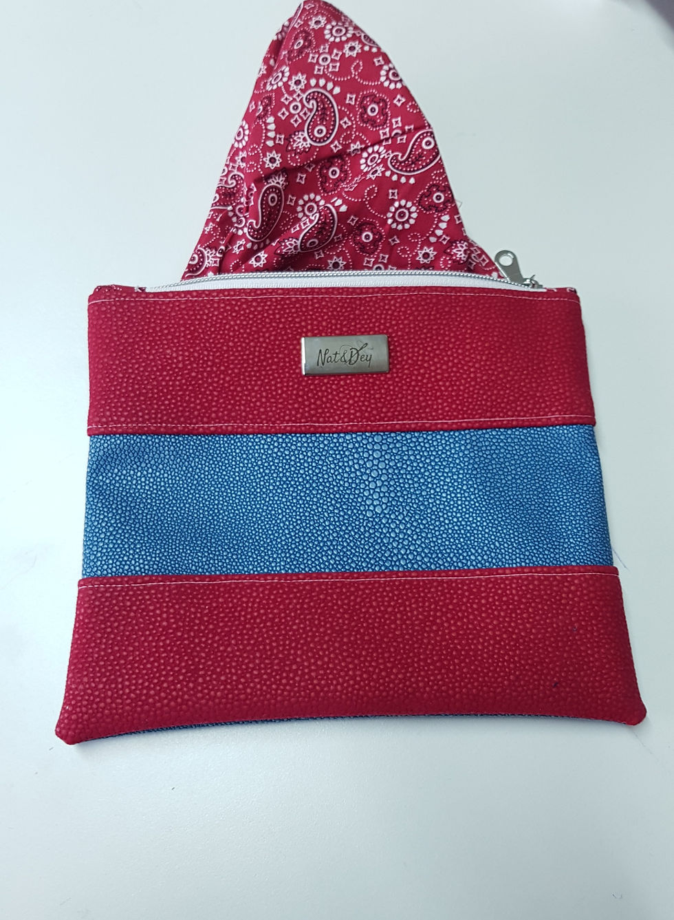 Miniature : KOKTAIL, la petite pochette multi-usages - SIMILI CUIR ROUGE/BLEU
