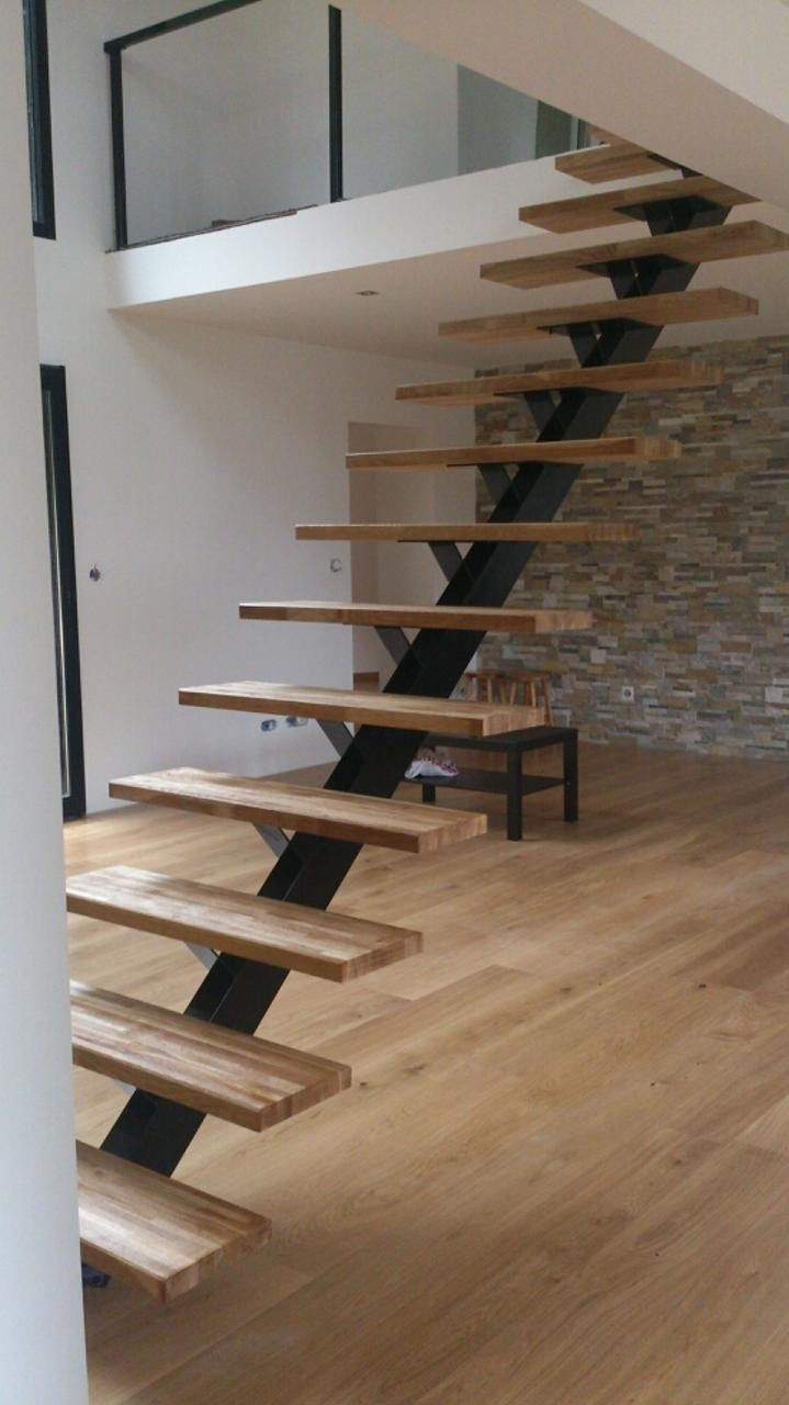 Miniature : Escalier en bois et métal, intérieur moderne. TENDEURS DE CABLE INOX, la boutique du métal