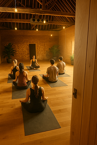 Yoga Class in Sunlit Loft.png