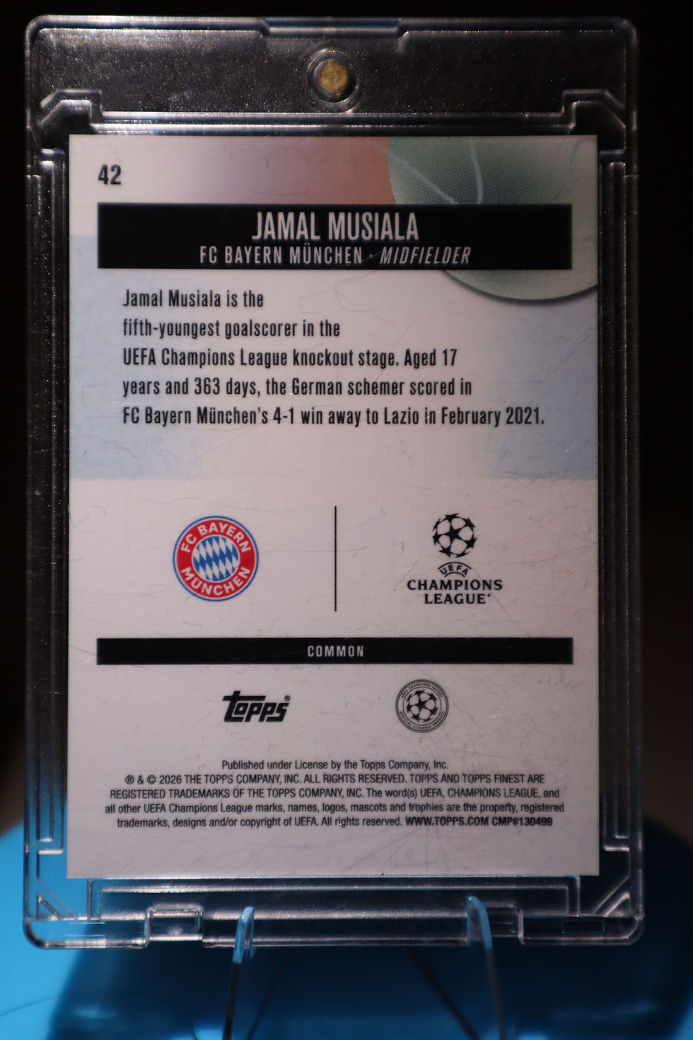 Thumbnail: Jamal Musiala — Topps Finest UEFA — Blue parallel; 120/200