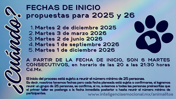 fechas taller de duelo de mascotas