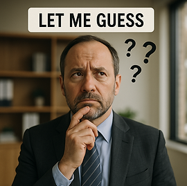 A business owner thinking and guessing how to get the most out of his marketing