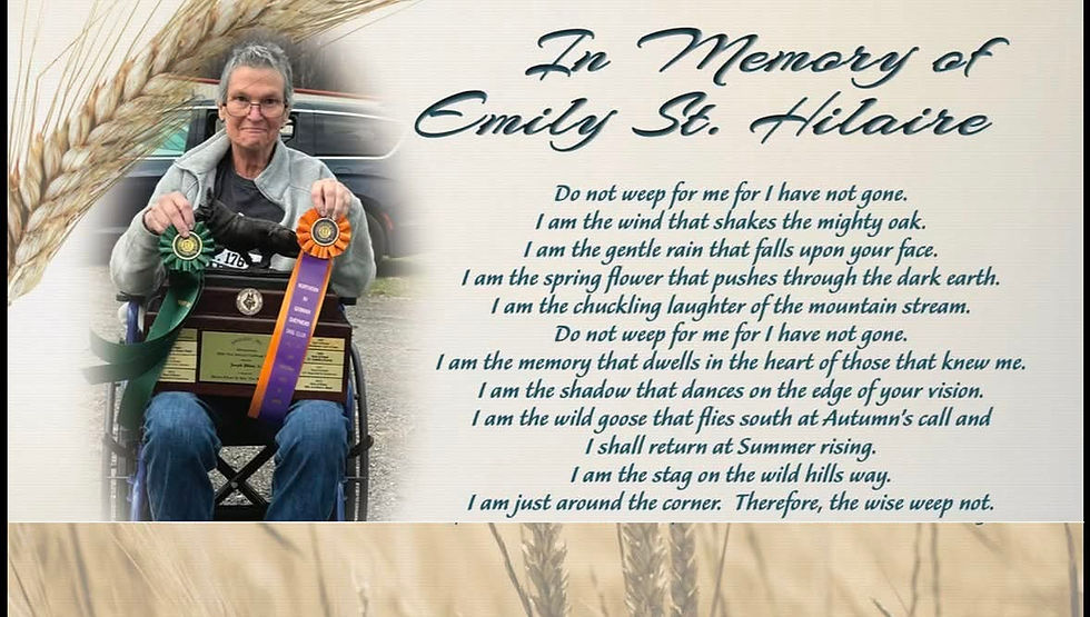 In Memory of Emily St. Hiliare