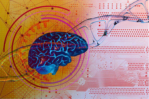 human brain on DNA helix background, deoxyribonucleic acid, nucleic acid molecules, human