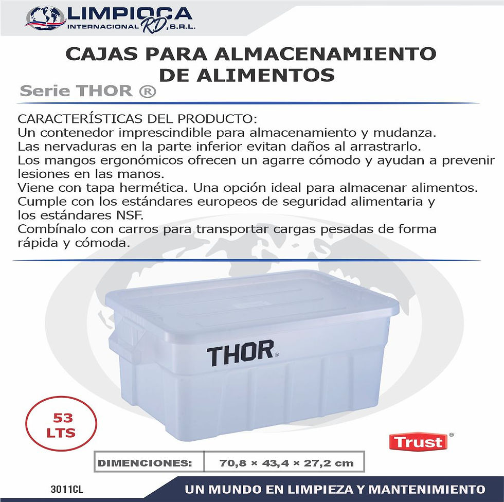 CONTENEDOR TRANSPARANTE DE 53 LTS