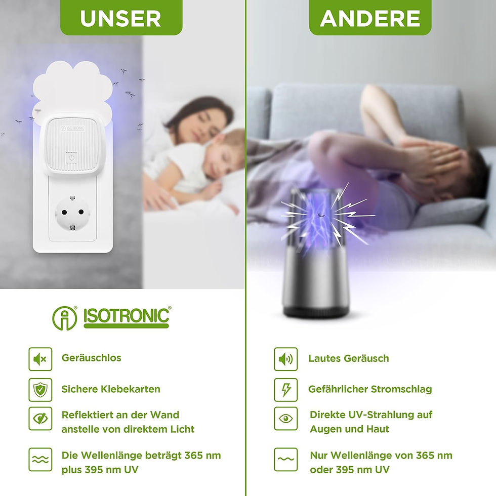 Miniaturbild: Mückenstecker gegen Mücken & Fliegen – mit UV-Licht & Klebefolien (2 Stück)