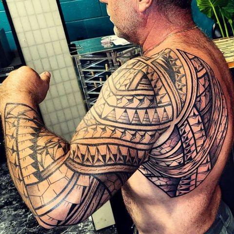 Traditional Tribal Tattoo Done By Michael Amaral Honolulu, Hawaii
