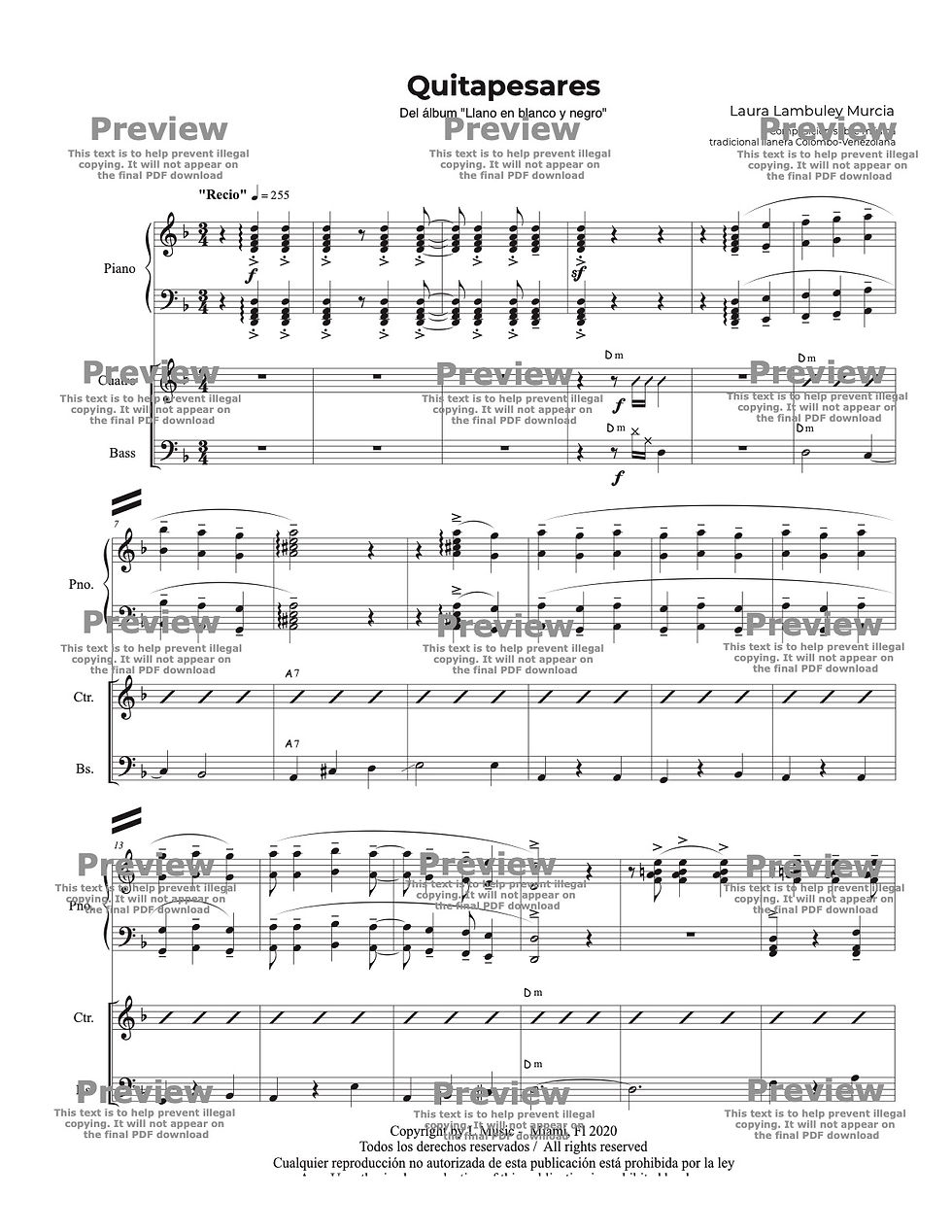 Miniatura: Quitapesares - Score and parts