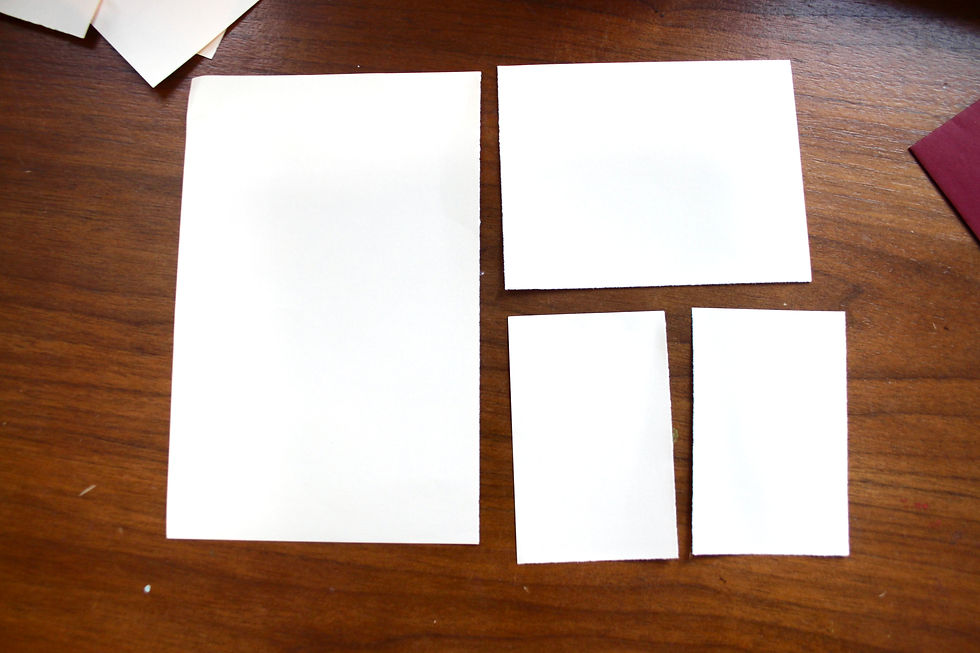 a paper torn into smaller rectangles