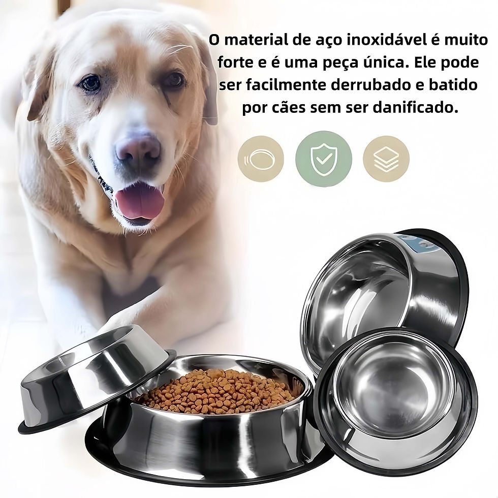 Miniatura: Comedouro ou Bebedouro de Inox para Cães, Gatos e Outros com Base Antiderrapante