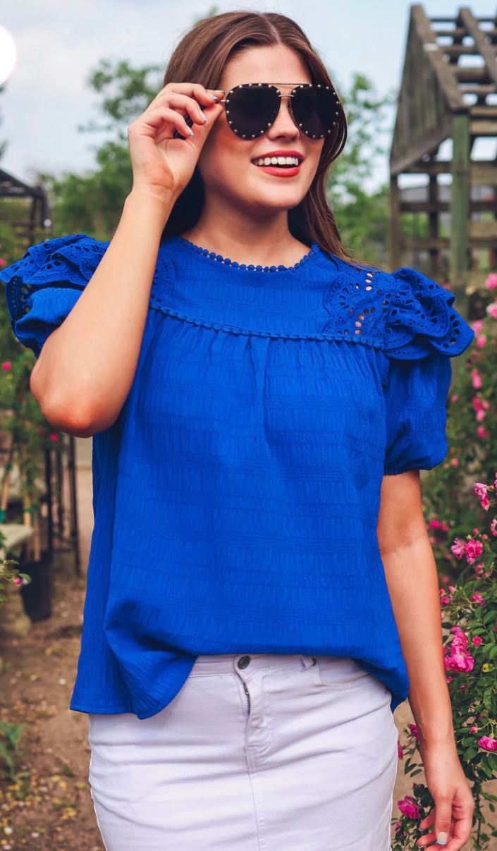Thumbnail: Kimber Eyelet Ruffle Top