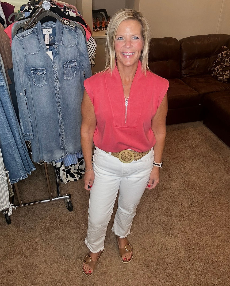 Thumbnail: Coral Quarter Zip Essential Top