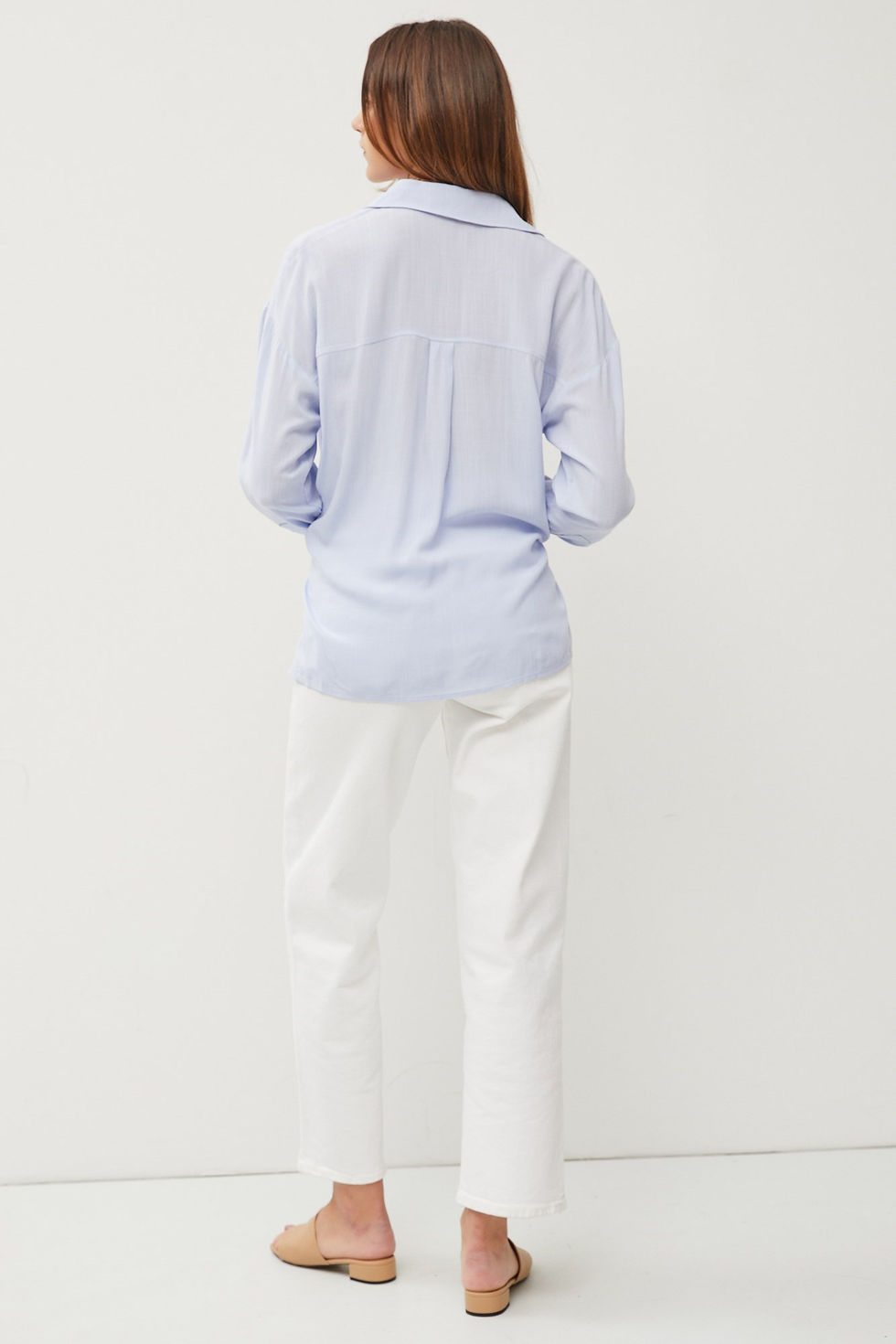 Thumbnail: Heather Tie Front Top in Pale Blue