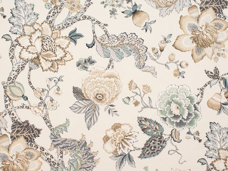 universal Khake floral decorator fabric