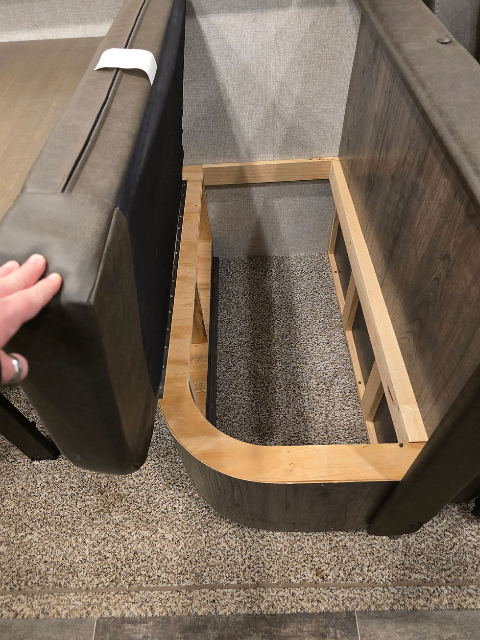 Storage under booth seat