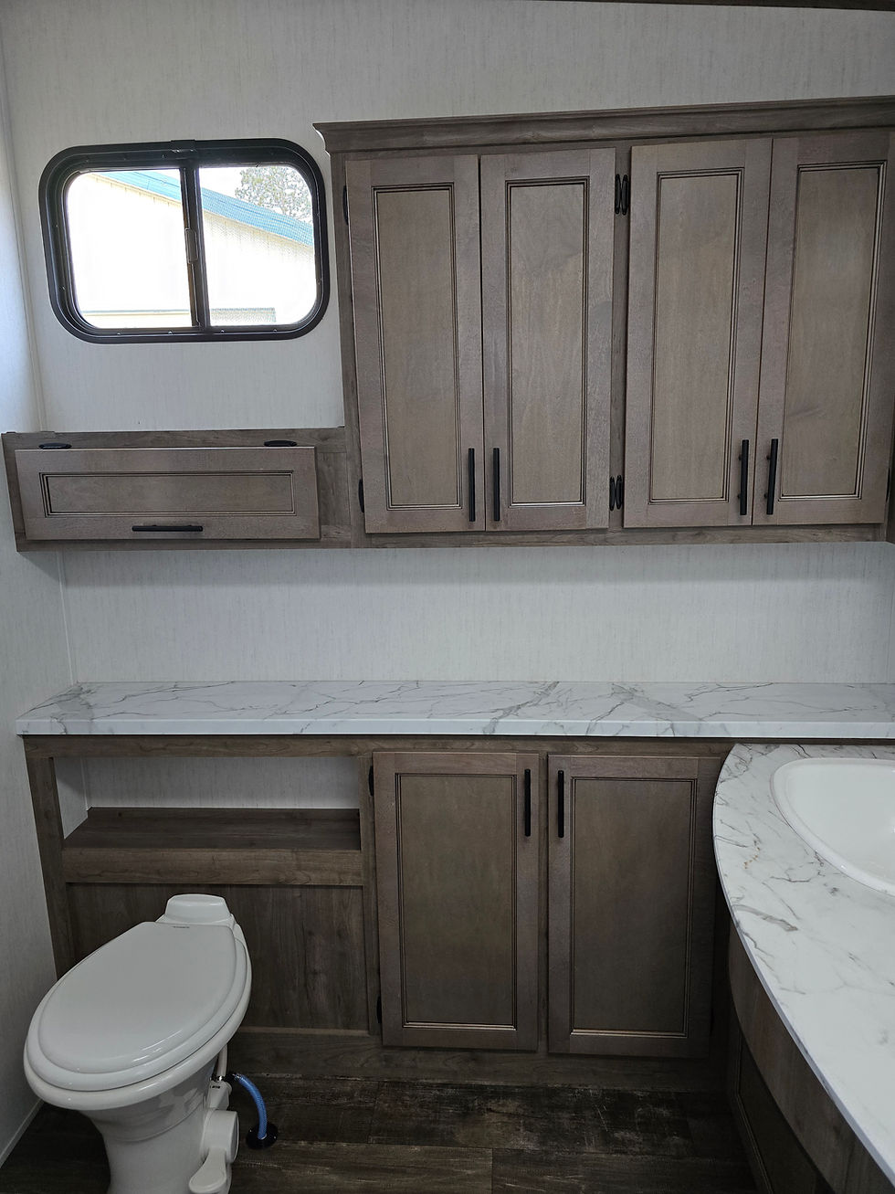 Rear bathroom cabinets