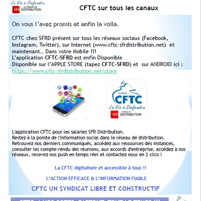 LA CFTC dans Votre Mobile !