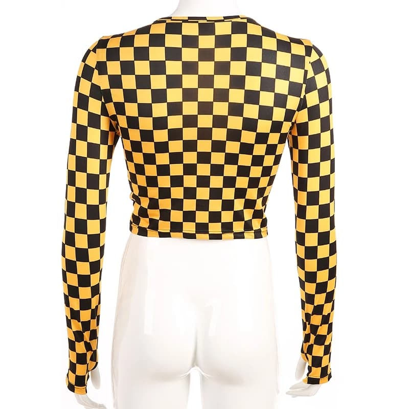 Miniature : crop top damier jaune
