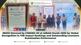 NDMU Honored by CHEDRO XII at ASEAN Month 2026 for Global Recognition in THE Impact Rankings and Outstanding Licensure Examination Performance