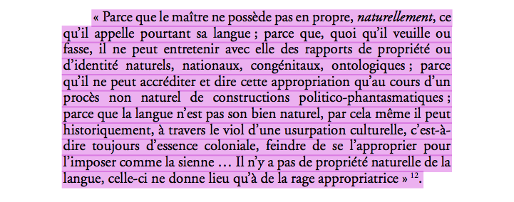 « Le monolinguisme de l’autre »