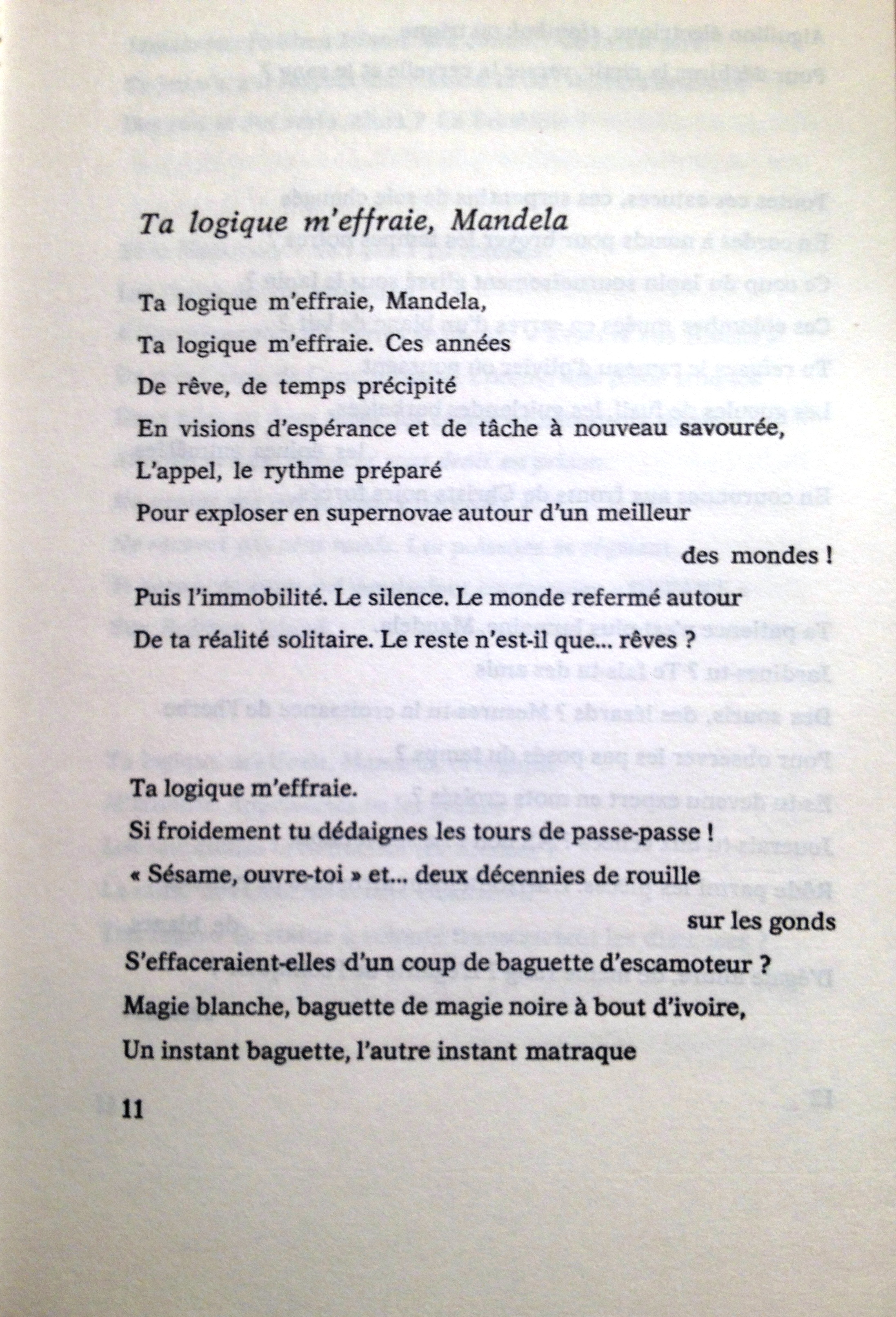 « Ta logique m'effraie, Mandela »