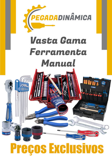 -Alicates
-Malas Ferramentas
-Chave de Fendas
-Chave de Bocas
-Jogos de Chaves
-Martelos
-Roquetes
-Chaves de Impacto
-Bits
-Chaves Sextavadas