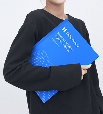 Aeve Agency branding project for Doorway, inovative digital business cards, includes brand identity and collateral, app design, product design