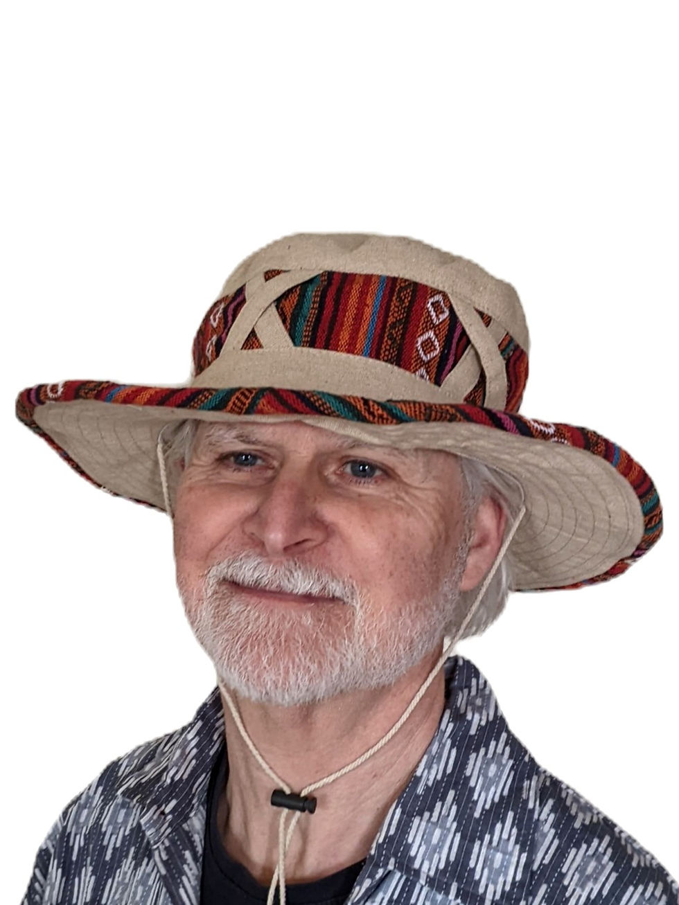 Thumbnail: Cotton Canvass with Cross Pattern with Trim and Cord Flexible Brim Hat Unisex