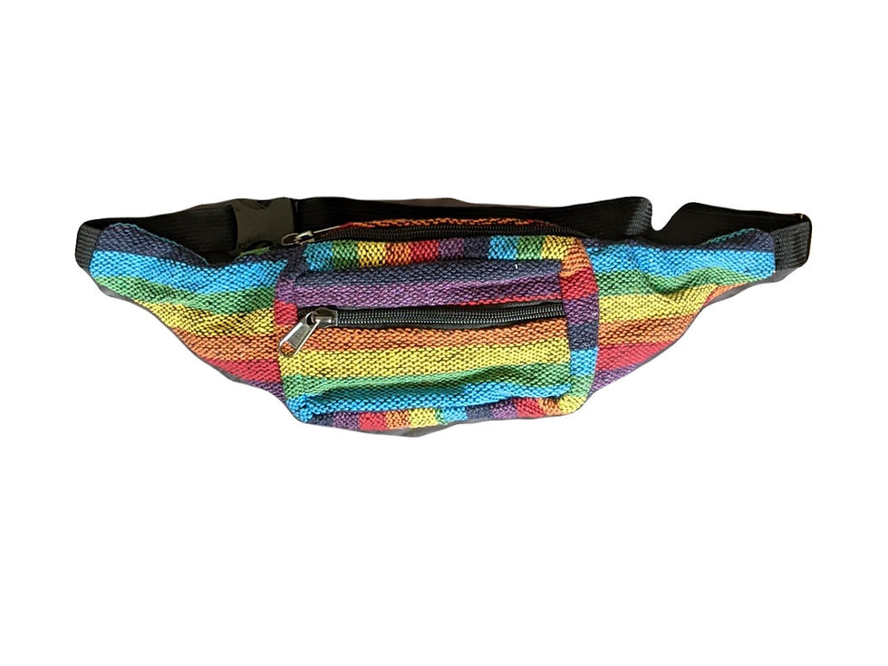 Thumbnail: Rainbow Stripe Cotton Moneybelt/Bumbag in 2 Styles and Sizes