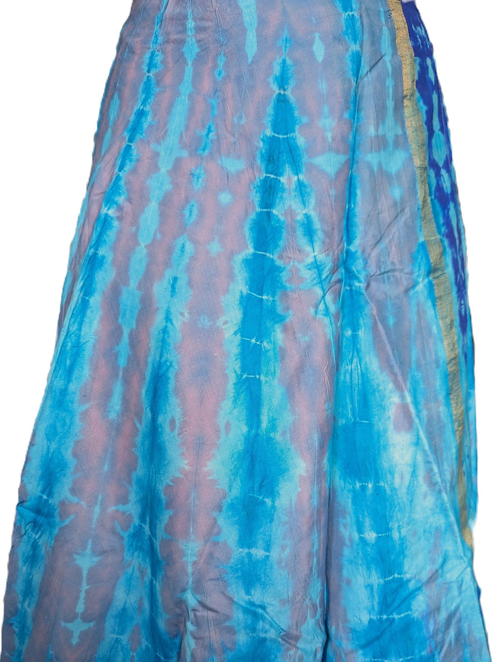 Thumbnail: 100% Silk Upcycled Tie Dyed Sari Long Wrap Skirt (Various Colours)