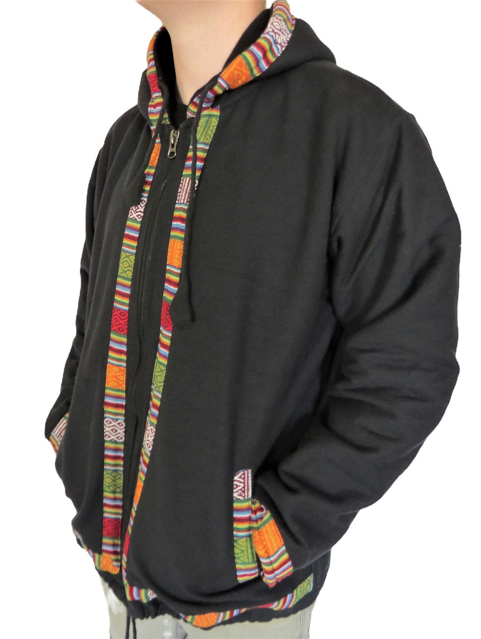 Heavy Cotton Nepal Trim Jacket Unlined or Fleece Lined