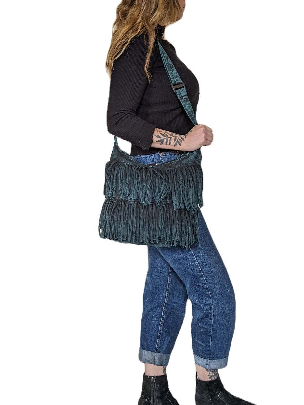 Thumbnail: Plain Frill Bag with Tie Strap and Zip Compartment
