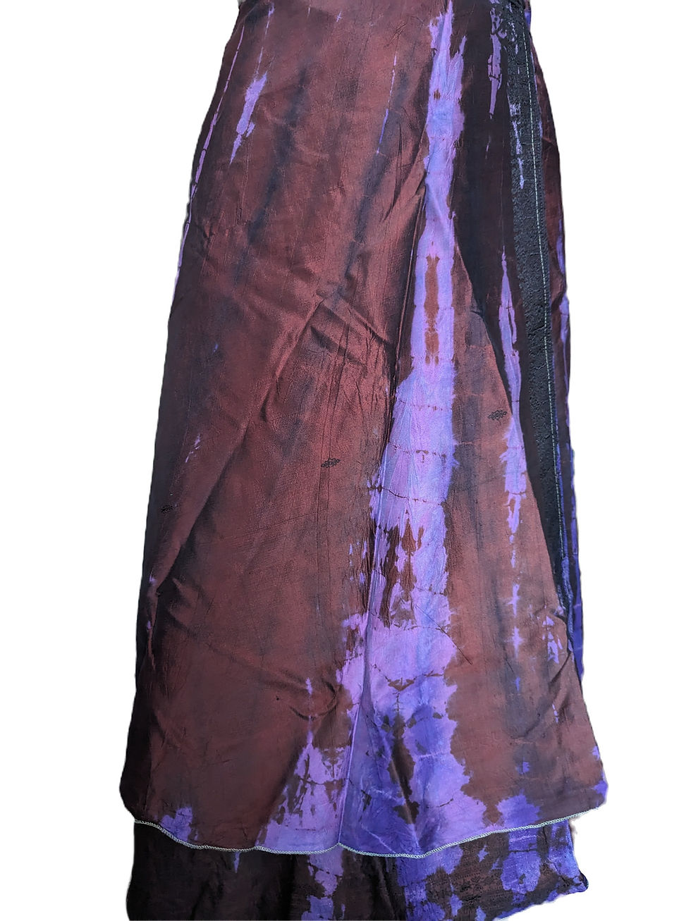 Thumbnail: 100% Silk Upcycled Tie Dyed Sari Long Wrap Skirt (Various Colours)