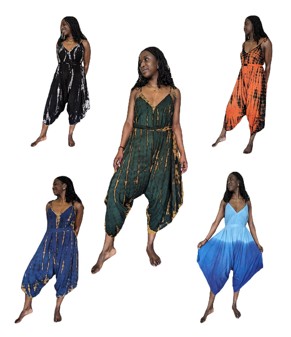 Thumbnail: Soft Rayon Jumpsuit In Tie Dye and Dip Dye