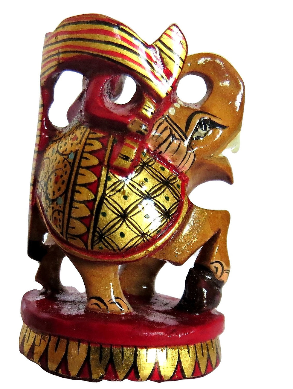 Thumbnail: Hand Carved Gold Paint Rajput Figures Chess Set