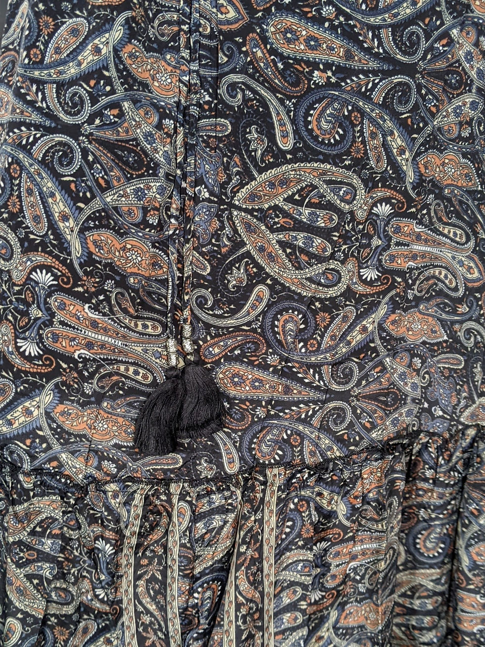 Thumbnail: BTP Long Dress Long Sleeve Dress Super Soft  Silk Black Tadpole Print Print