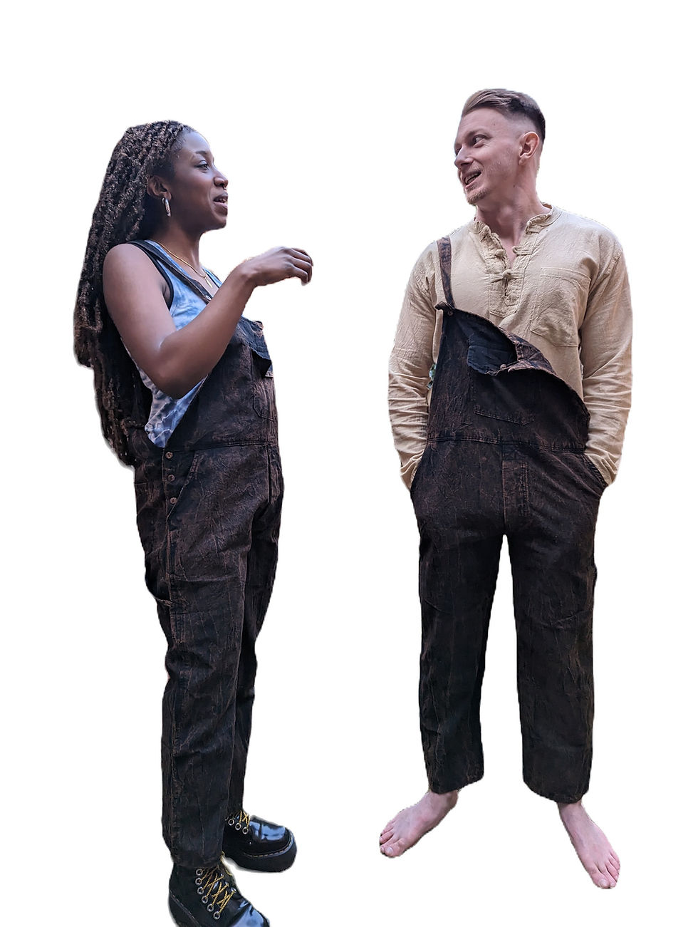 Thumbnail: Stonewashed Plain Cotton  Dungarees (Du207)