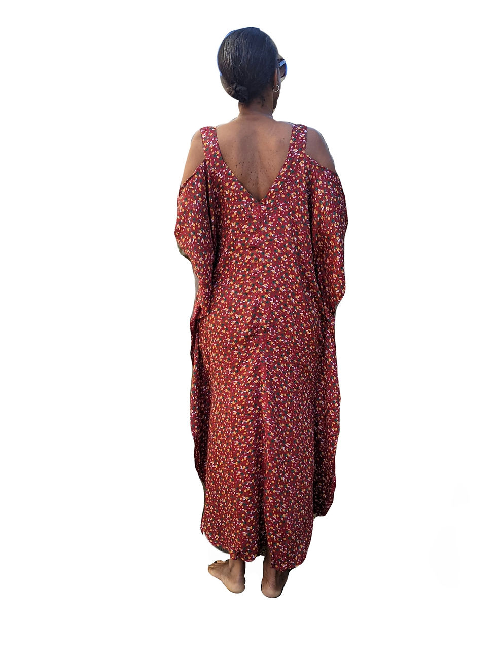 Thumbnail: Long  Poncho Dress Flower Print (in 2 Colours)
