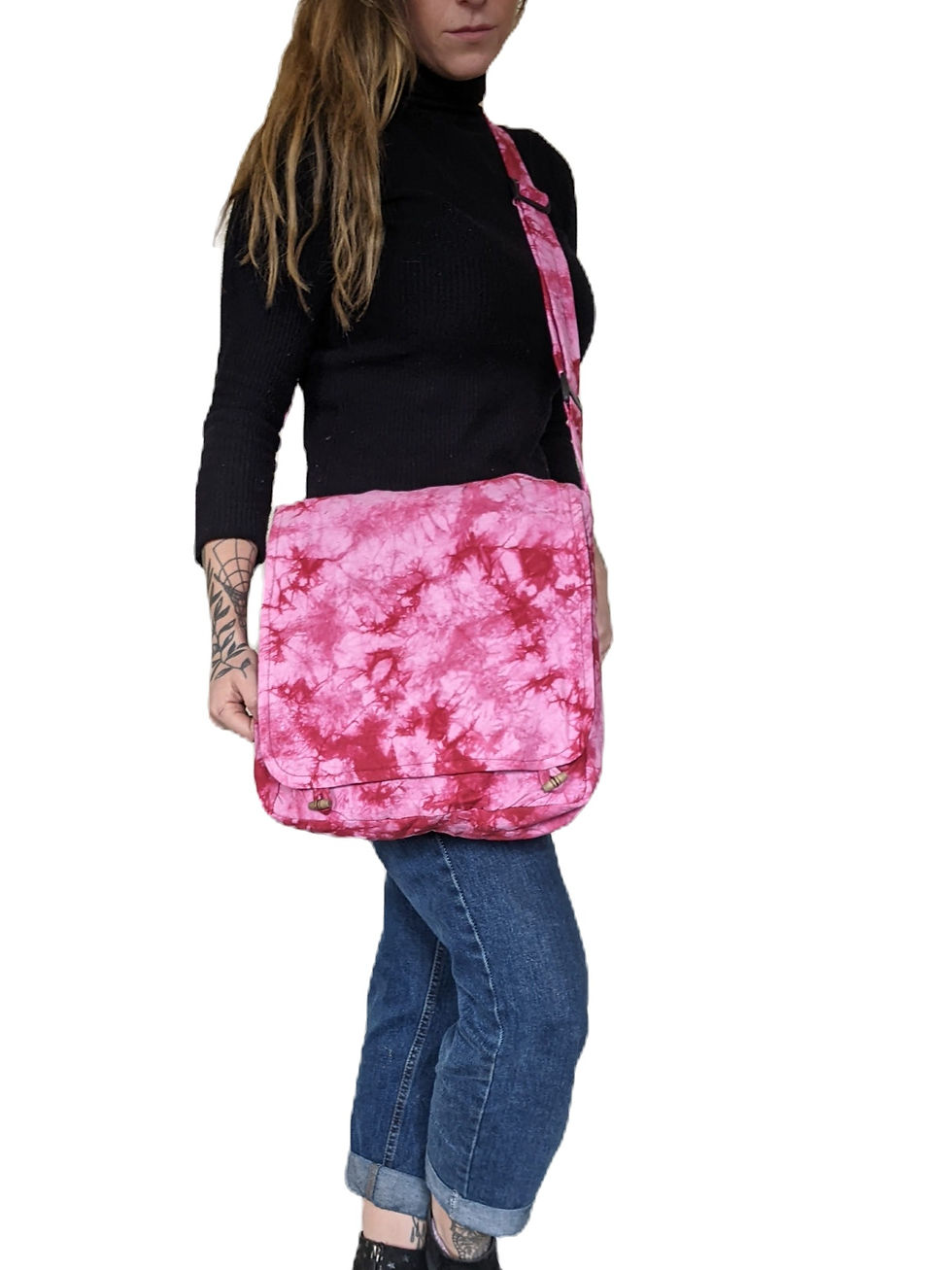 Thumbnail: Nepali Tie Dye Cotton Large Flap Square Bag in 5 ColourTones