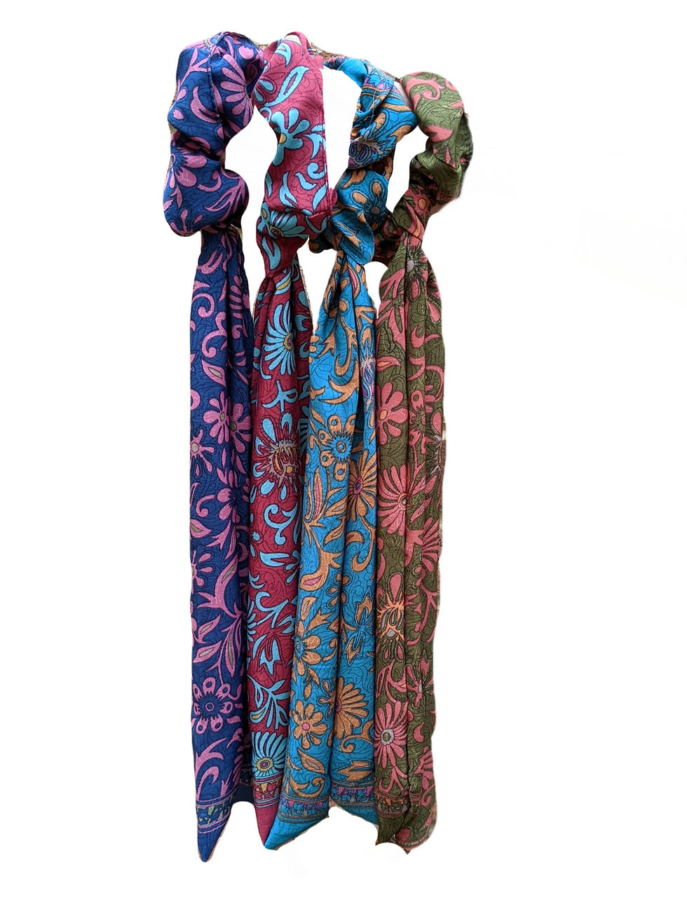 Thumbnail: Silk Rich Print Hair Tie in 4 colours.