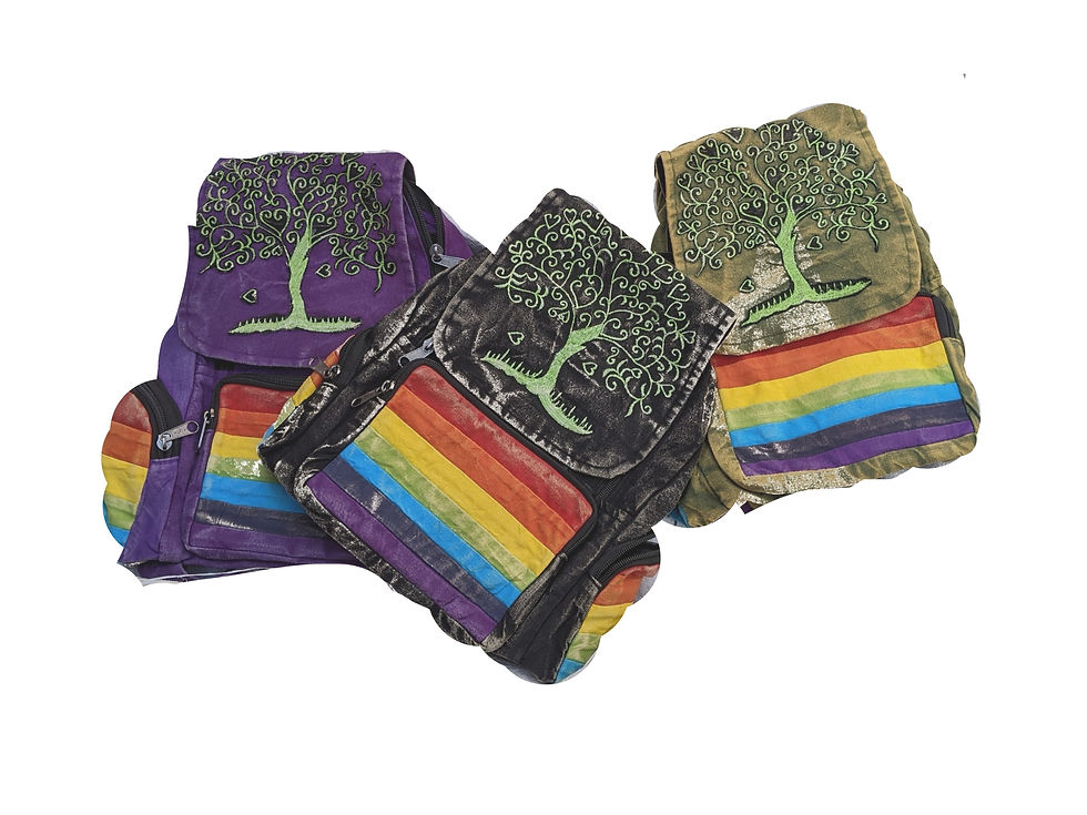 Thumbnail: Tree of Life Rainbow 3 Pocket  Backpack in 4 Colours