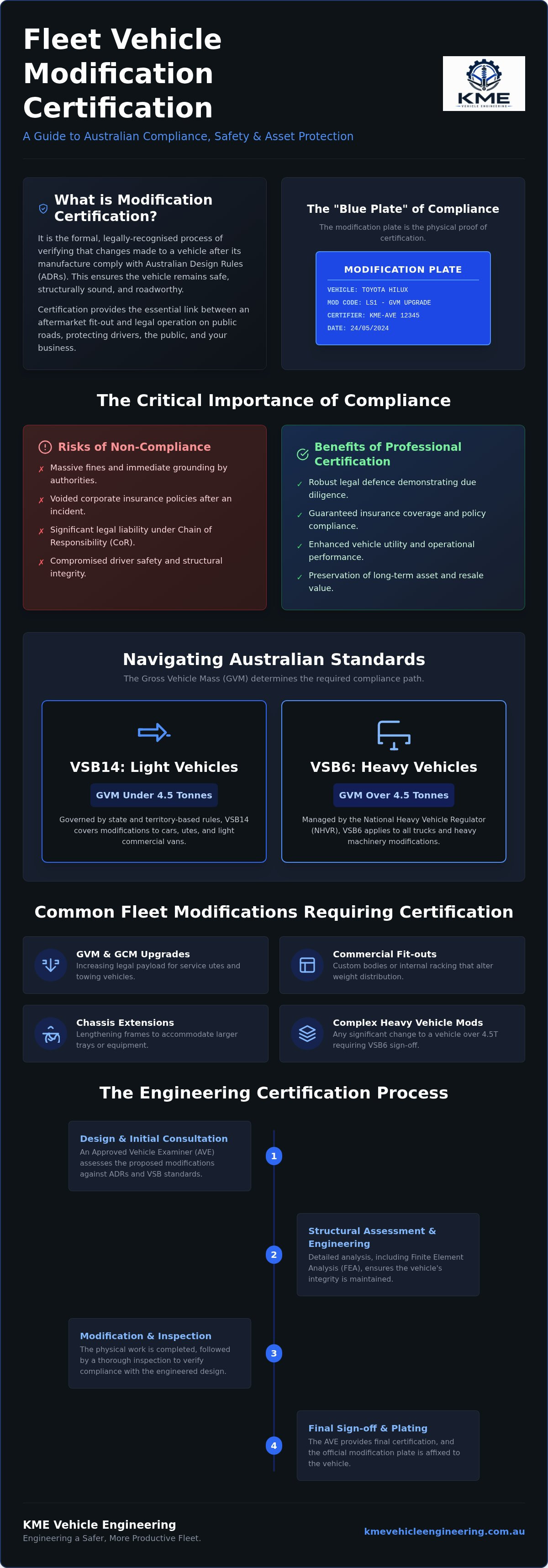 Fleet vehicle modification certification