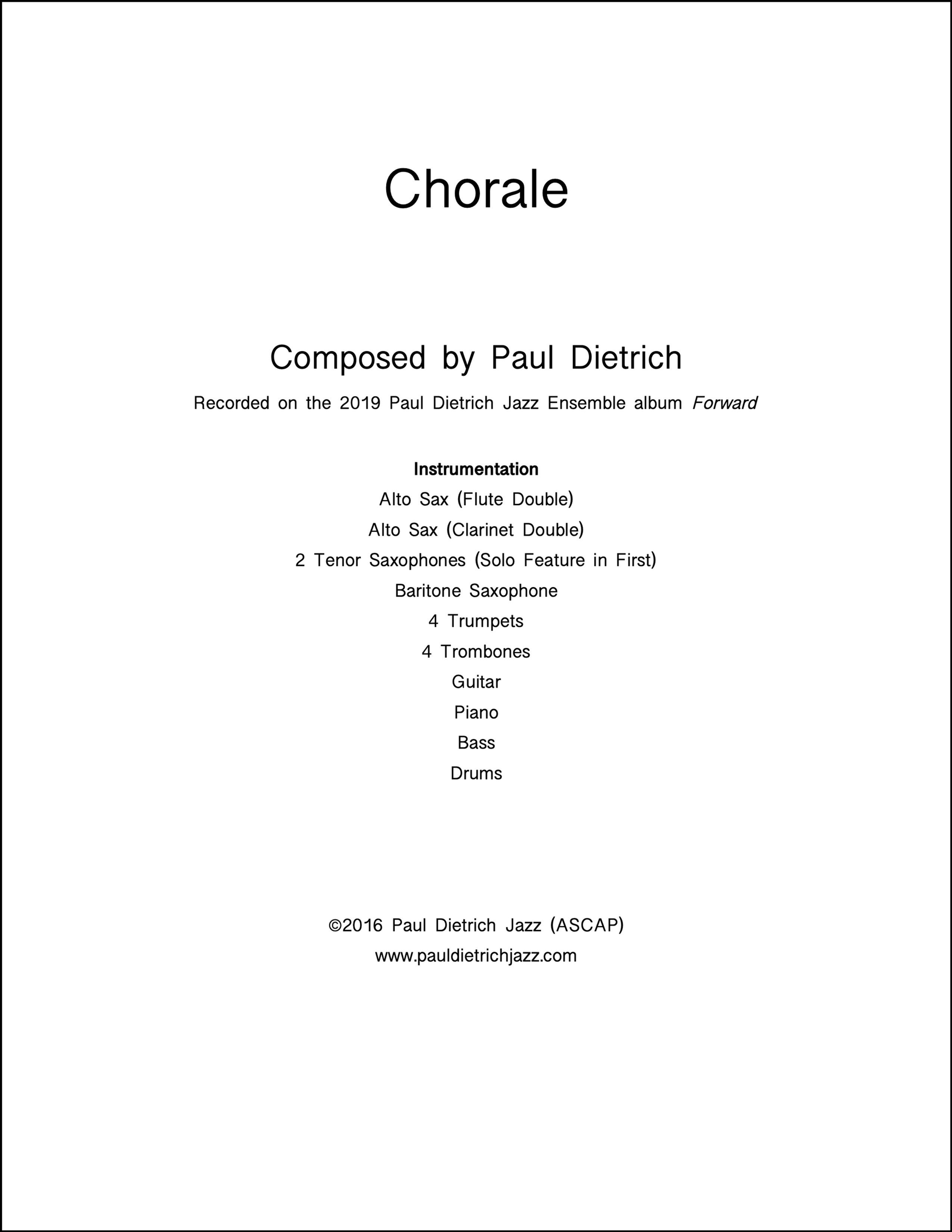 Chorale Score & Parts (PDF) - Grade 5
