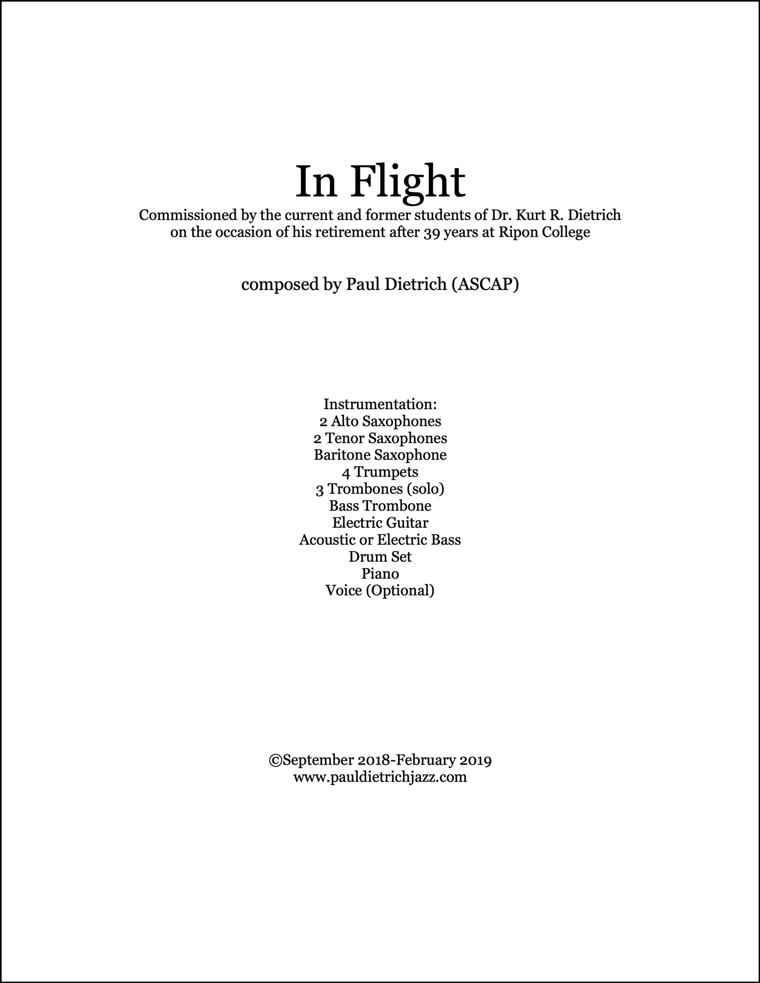 In Flight Score & Parts (PDF) - Grade 4.5
